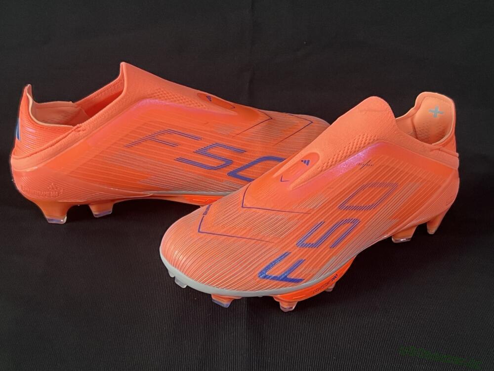 Men's Adidas F50+ Lightstrike Pro Laceless FG Firm Ground Low-Tops Football Boots - Red/Blue/Silver