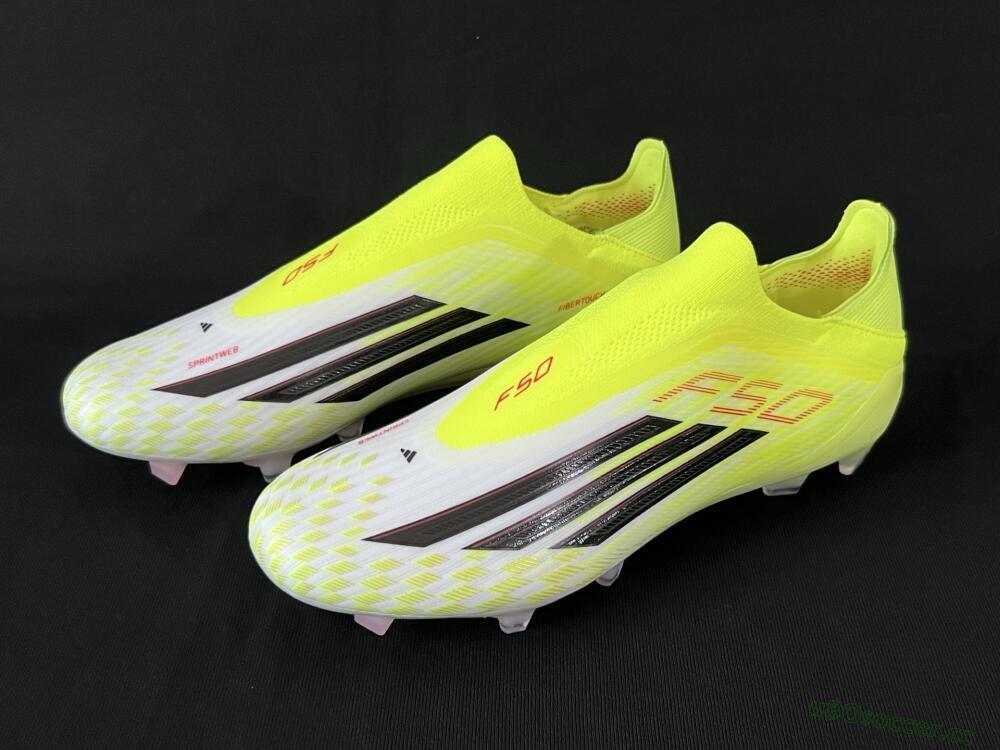 Men's Adidas F50 Elite FG Firm Ground Low-Tops Football Boots - Yellow/White/Black