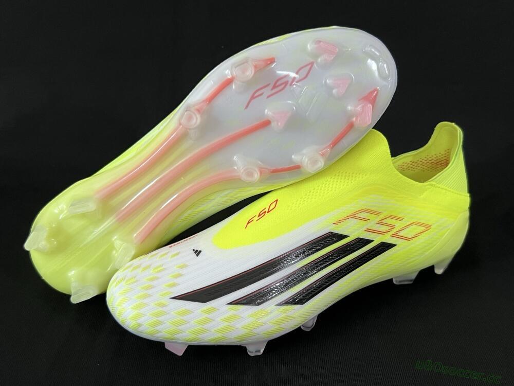 Men's Adidas F50 Elite FG Firm Ground Low-Tops Football Boots - Yellow/White/Black