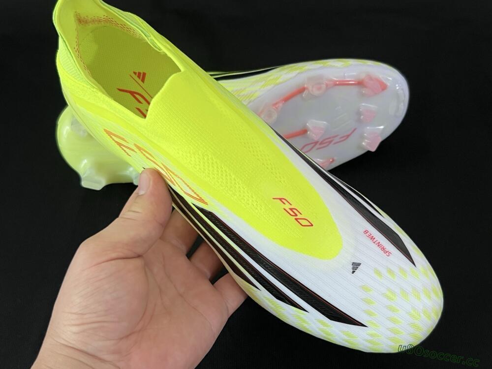 Men's Adidas F50 Elite FG Firm Ground Low-Tops Football Boots - Yellow/White/Black