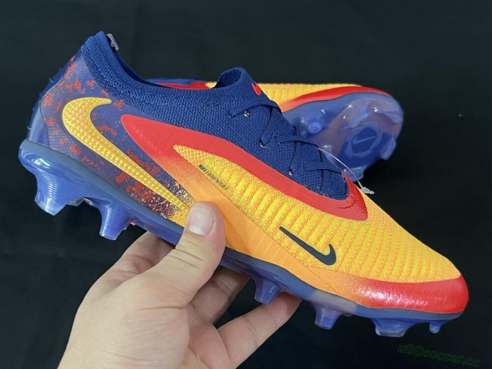 Men's Nike Phantom 6 Elite Low FG Firm Ground Low-Tops Football Boots - Yellow/Red/Blue