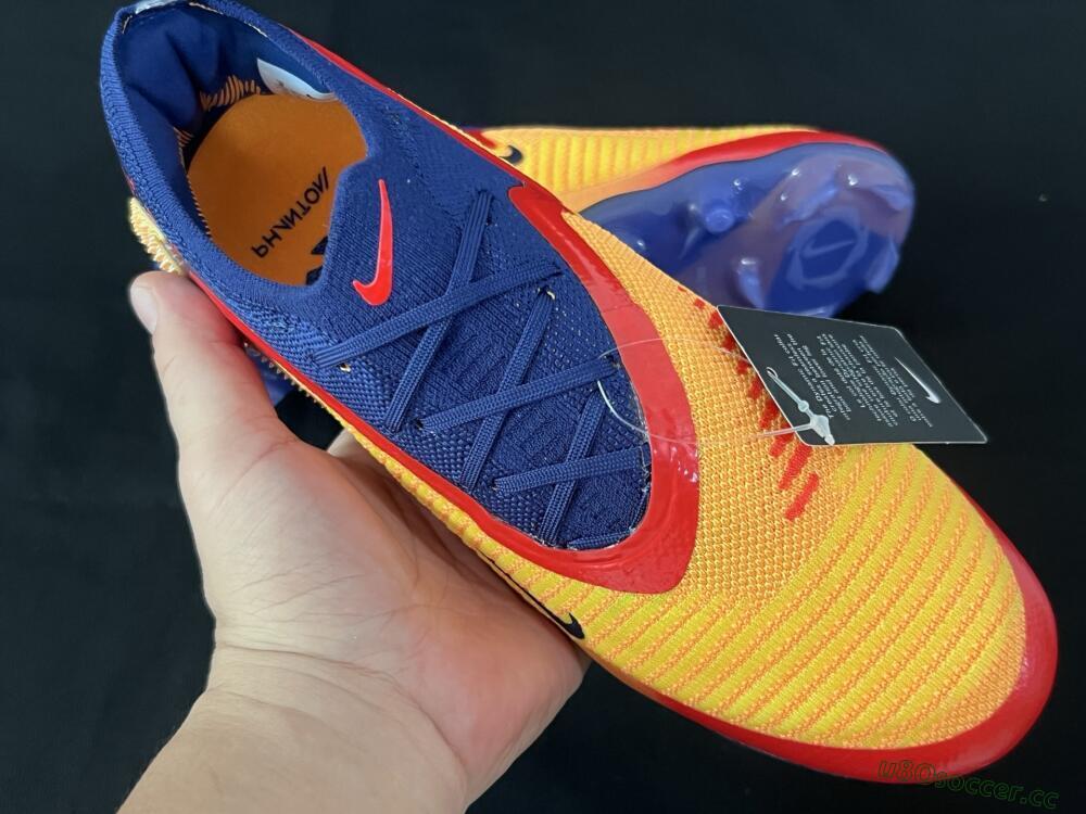 Men's Nike Phantom 6 Elite Low FG Firm Ground Low-Tops Football Boots - Yellow/Red/Blue