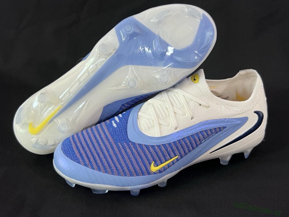 Men's Nike Phantom 6 Elite Low FG Firm Ground Low-Tops Football Boots - Blue/White/Black