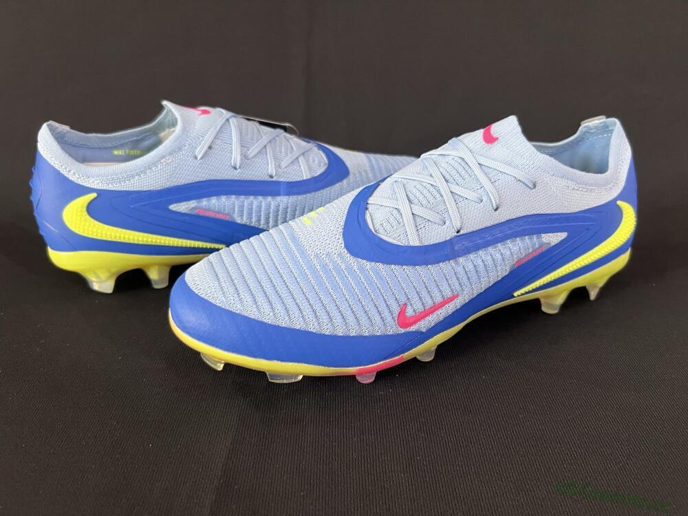 Men's Nike Phantom 6 Low Elite FG Firm Ground Low-Tops Football Boots - Blue/Pink/Yellow