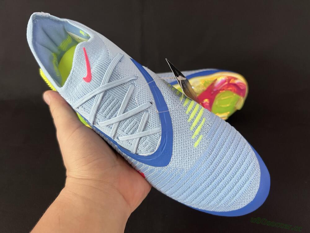 Men's Nike Phantom 6 Low Elite FG Firm Ground Low-Tops Football Boots - Blue/Pink/Yellow
