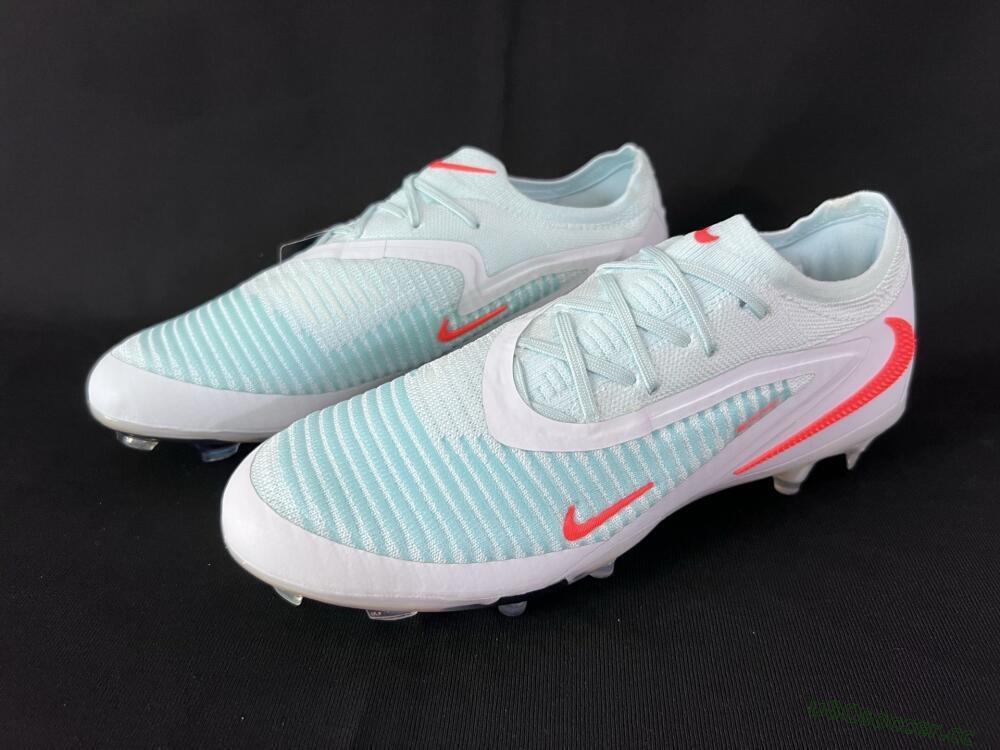 Men's Nike Phantom 6 Low Elite FG Firm Ground Low-Tops Football Boots - Jade/White/Red