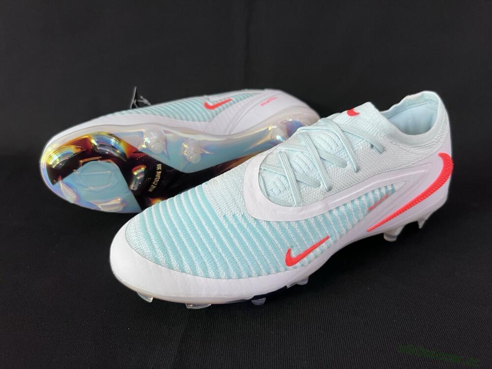 Men's Nike Phantom 6 Low Elite FG Firm Ground Low-Tops Football Boots - Jade/White/Red