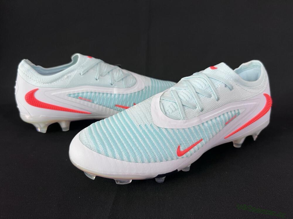 Men's Nike Phantom 6 Low Elite FG Firm Ground Low-Tops Football Boots - Jade/White/Red