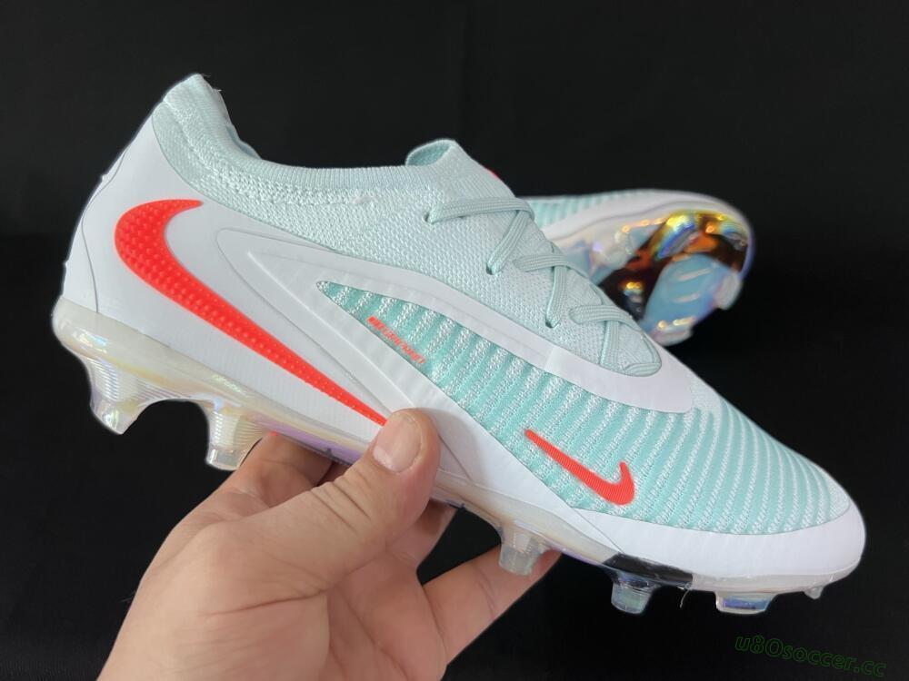 Men's Nike Phantom 6 Low Elite FG Firm Ground Low-Tops Football Boots - Jade/White/Red