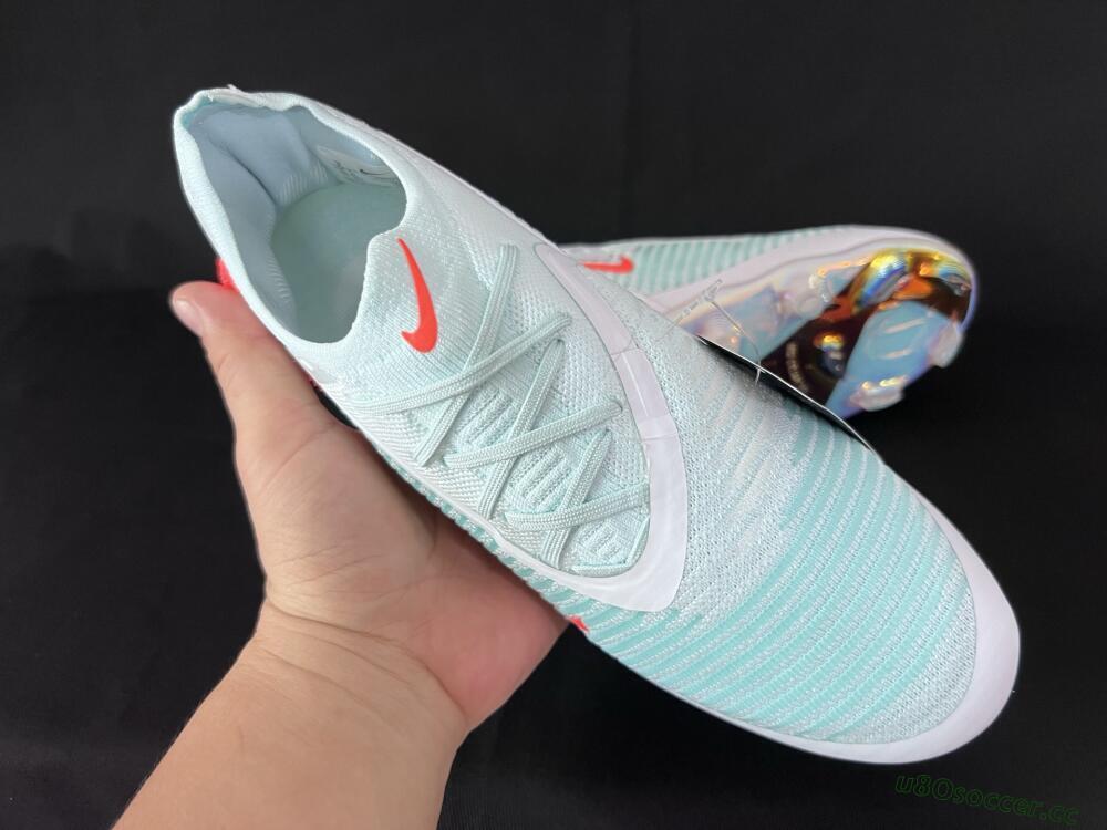Men's Nike Phantom 6 Low Elite FG Firm Ground Low-Tops Football Boots - Jade/White/Red