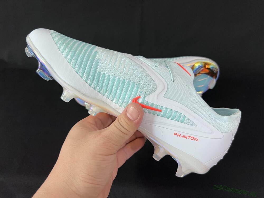 Men's Nike Phantom 6 Low Elite FG Firm Ground Low-Tops Football Boots - Jade/White/Red
