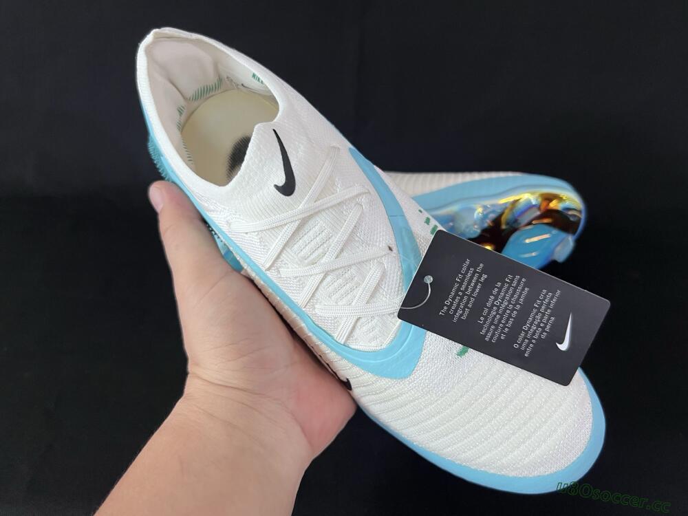 Men's Nike Phantom 6 Low Elite FG Firm Ground Low-Tops Football Boots - Beige/Jade/Gold