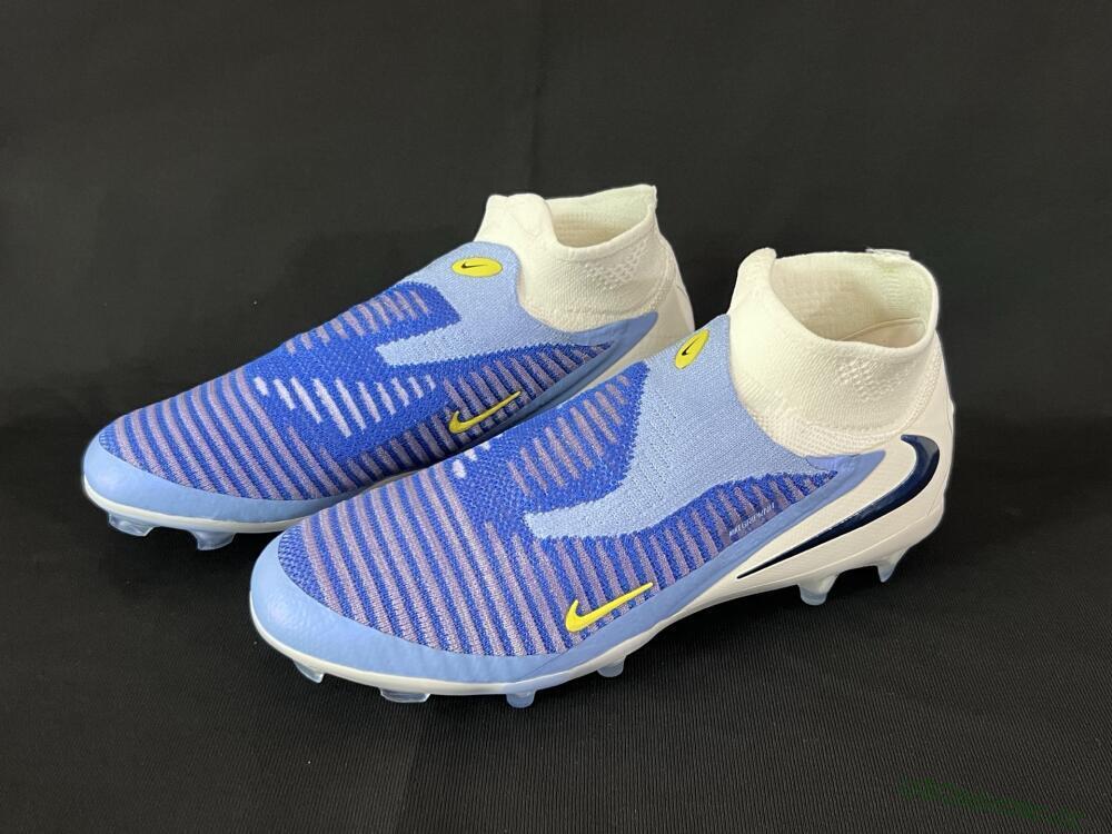 Men's Nike Phantom 6 Elite FG Firm Ground High-Tops Football Boots - Blue/White/Black