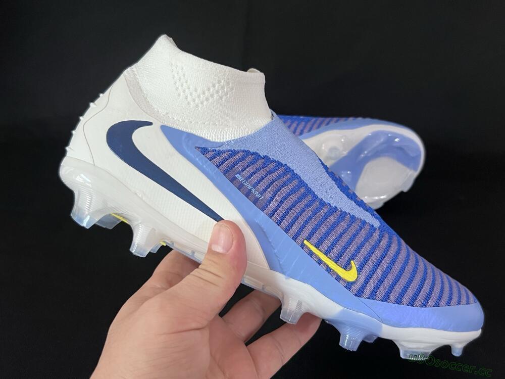 Men's Nike Phantom 6 Elite FG Firm Ground High-Tops Football Boots - Blue/White/Black
