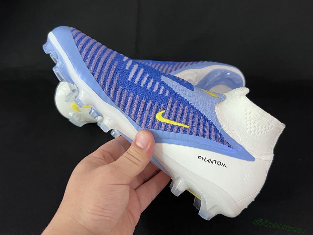 Men's Nike Phantom 6 Elite FG Firm Ground High-Tops Football Boots - Blue/White/Black
