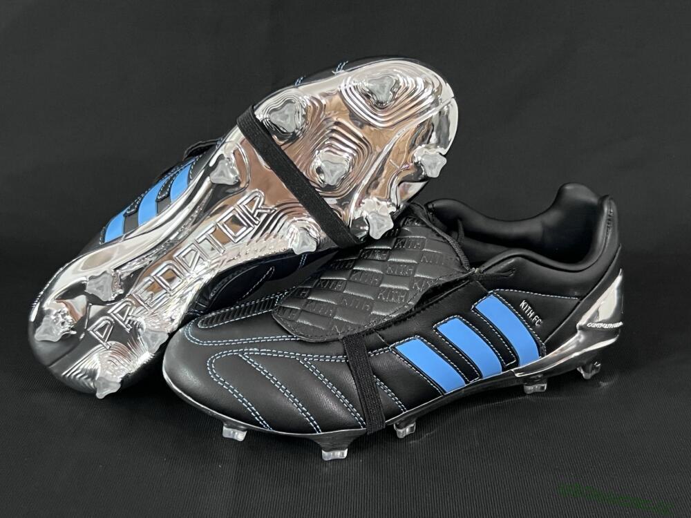 Men's Adidas Predator 25 Elite Foldover Tongue FG Firm Ground Low-Tops Football Boots - Black/Blue/Silver