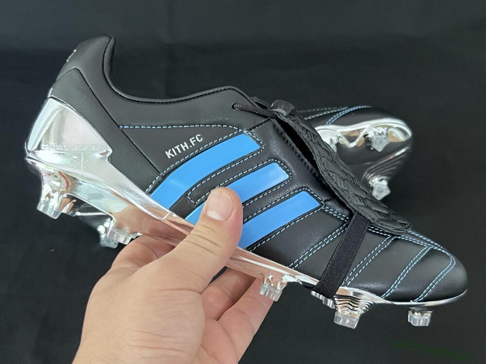 Men's Adidas Predator 25 Elite Foldover Tongue FG Firm Ground Low-Tops Football Boots - Black/Blue/Silver