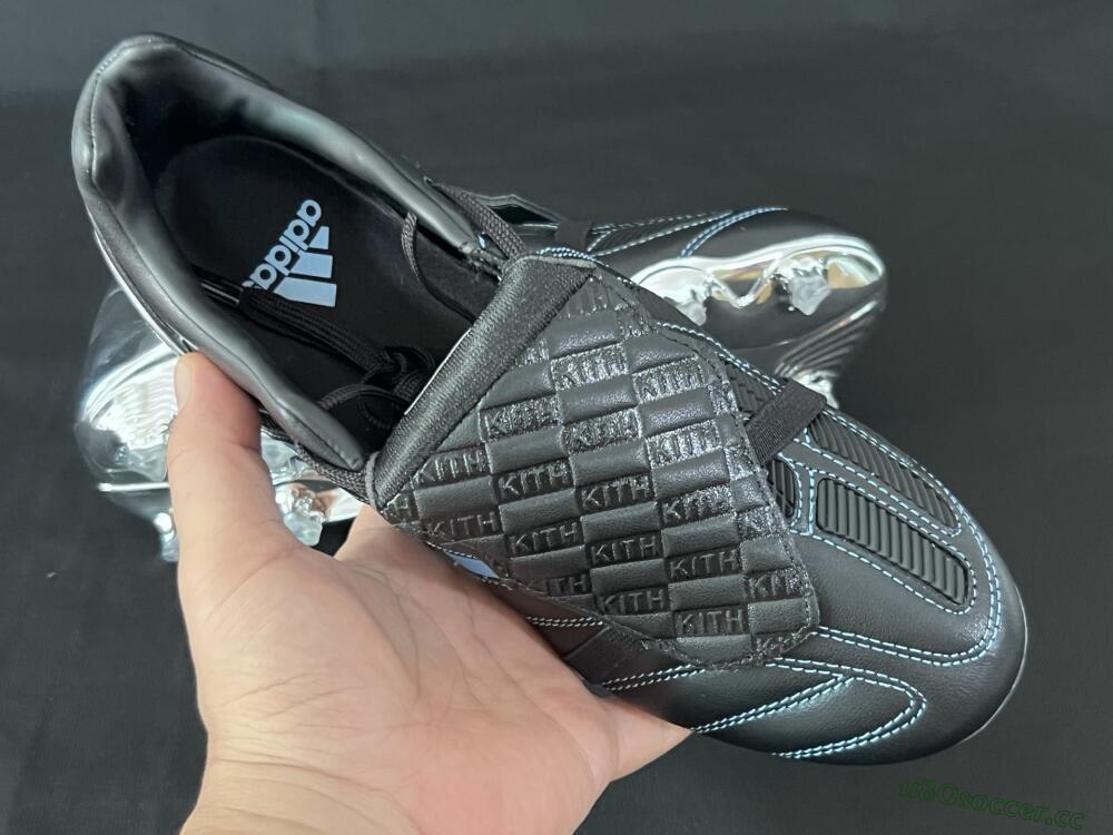 Men's Adidas Predator 25 Elite Foldover Tongue FG Firm Ground Low-Tops Football Boots - Black/Blue/Silver