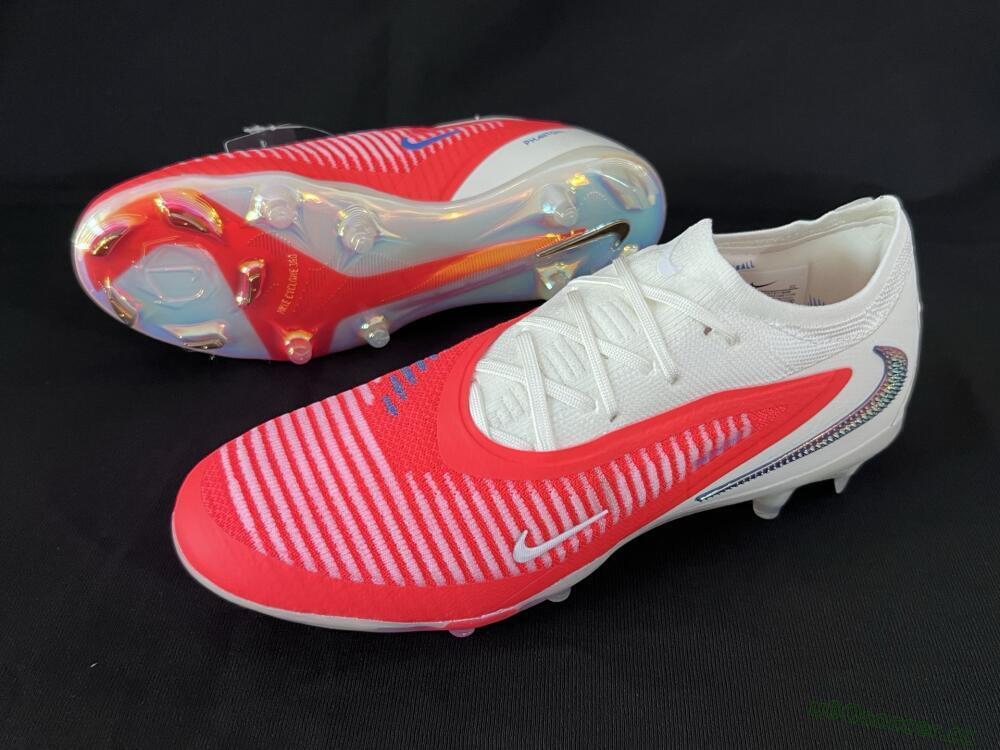 Unisex Nike Phantom 6 Elite Low FG Firm Ground Low-Tops Football Boots - Red/White/Black