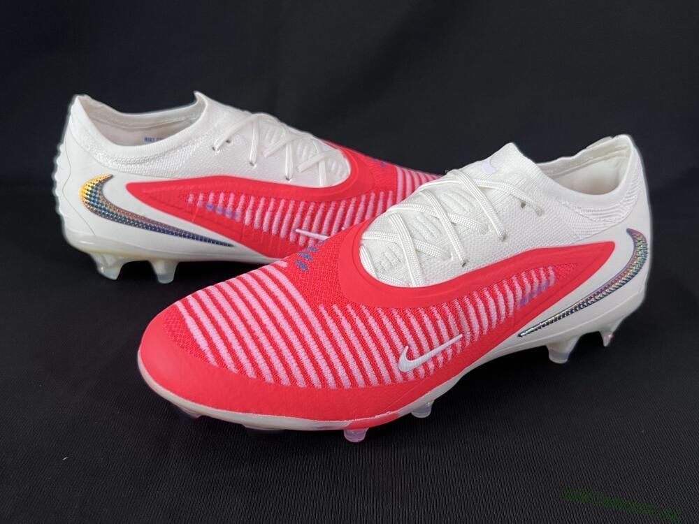 Unisex Nike Phantom 6 Elite Low FG Firm Ground Low-Tops Football Boots - Red/White/Black