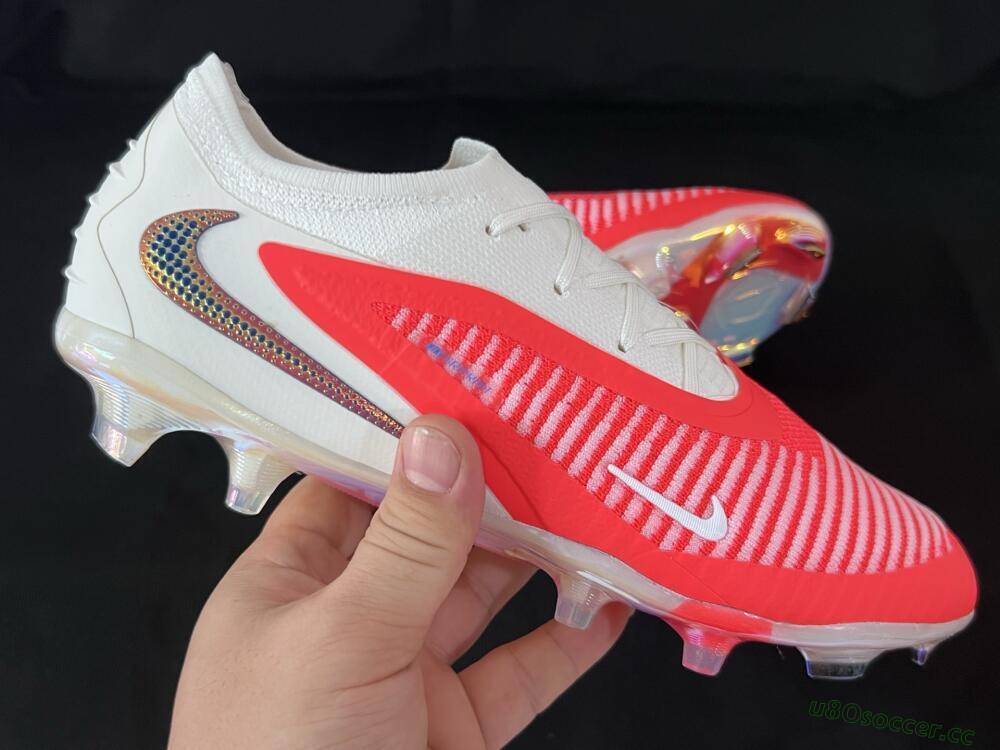 Unisex Nike Phantom 6 Elite Low FG Firm Ground Low-Tops Football Boots - Red/White/Black