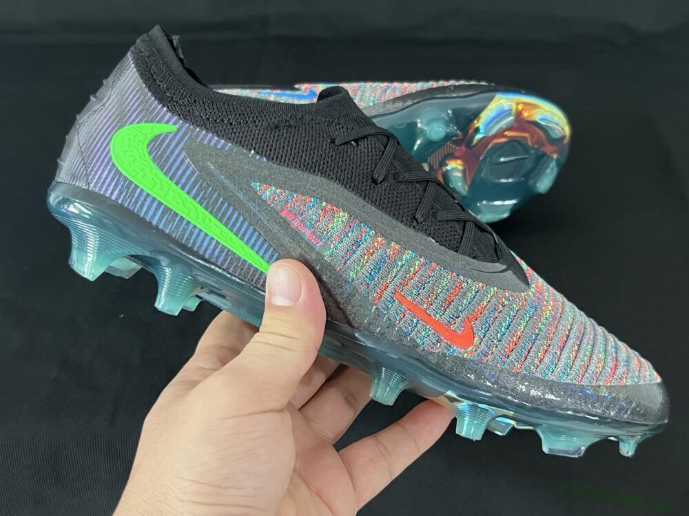 Unisex Nike Phantom 6 Elite Low FG Firm Ground Low-Tops Football Boots - Black/Yellow/Red