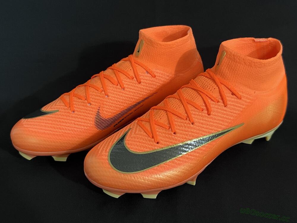 Unisex Nike Air Zoom Mercurial Superfly 10 Elite FG Firm Ground High-Tops Football Boots - Red/Black/Gold