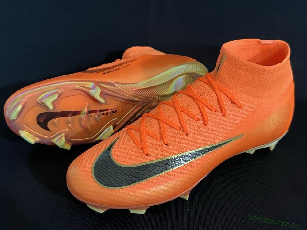 Unisex Nike Air Zoom Mercurial Superfly 10 Elite FG Firm Ground High-Tops Football Boots - Red/Black/Gold