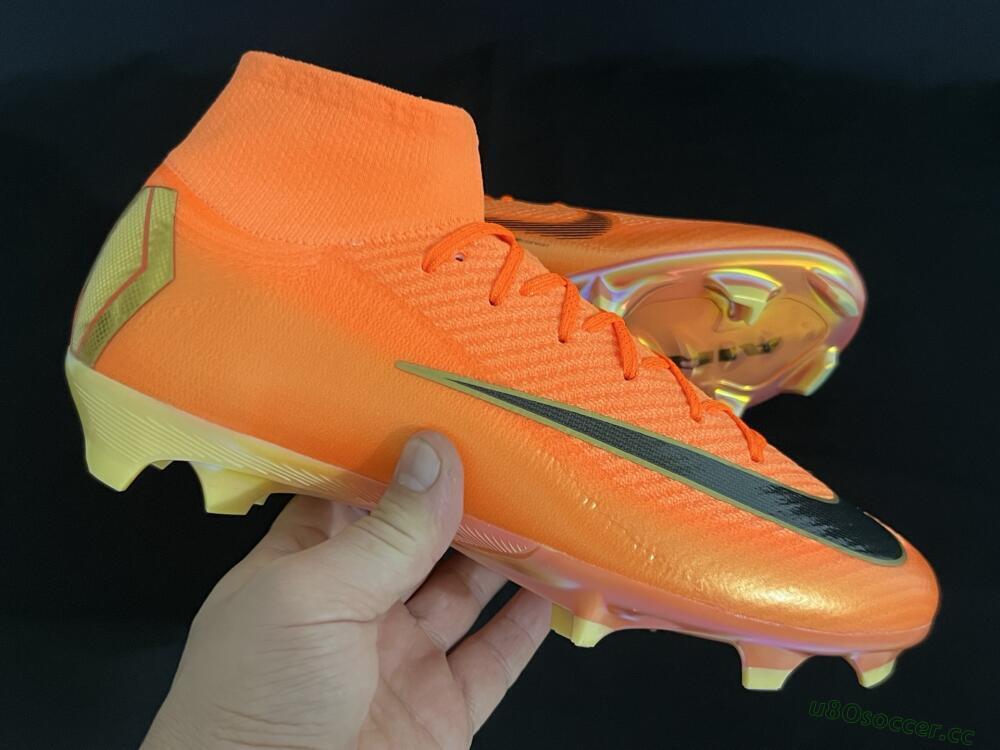 Unisex Nike Air Zoom Mercurial Superfly 10 Elite FG Firm Ground High-Tops Football Boots - Red/Black/Gold
