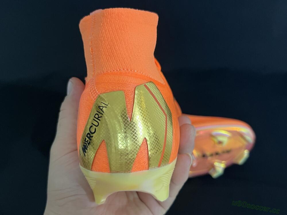 Unisex Nike Air Zoom Mercurial Superfly 10 Elite FG Firm Ground High-Tops Football Boots - Red/Black/Gold