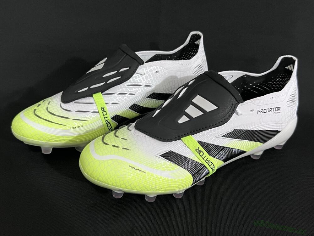 Men's Adidas Predator 25 Elite Foldover Tongue FG Firm Ground Low-Tops Football Boots - White/Black/Yellow