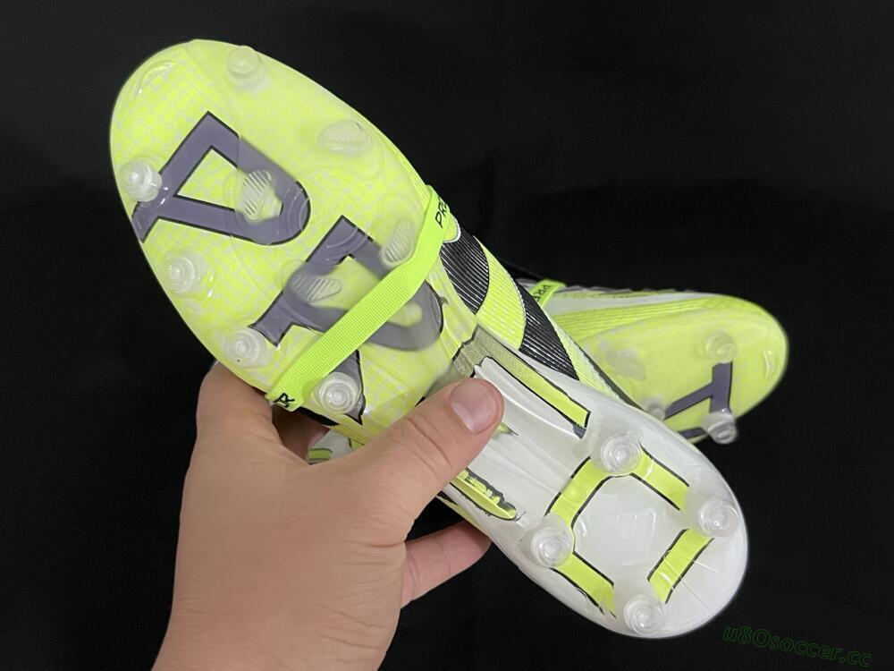 Men's Adidas Predator 25 Elite Foldover Tongue FG Firm Ground Low-Tops Football Boots - White/Black/Yellow