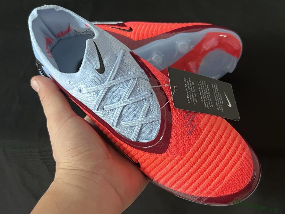 Unisex Nike Phantom 6 Elite Low FG Firm Ground Low-Tops Football Boots - Red/Jade/Black