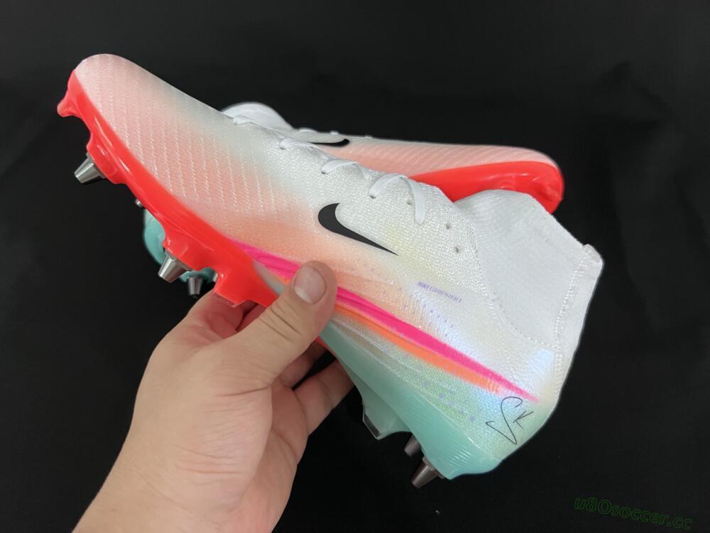Men's Nike Air Zoom Mercurial Superfly 10 Elite SG Soft Ground High-Tops Football Boots - White/Jade/Pink