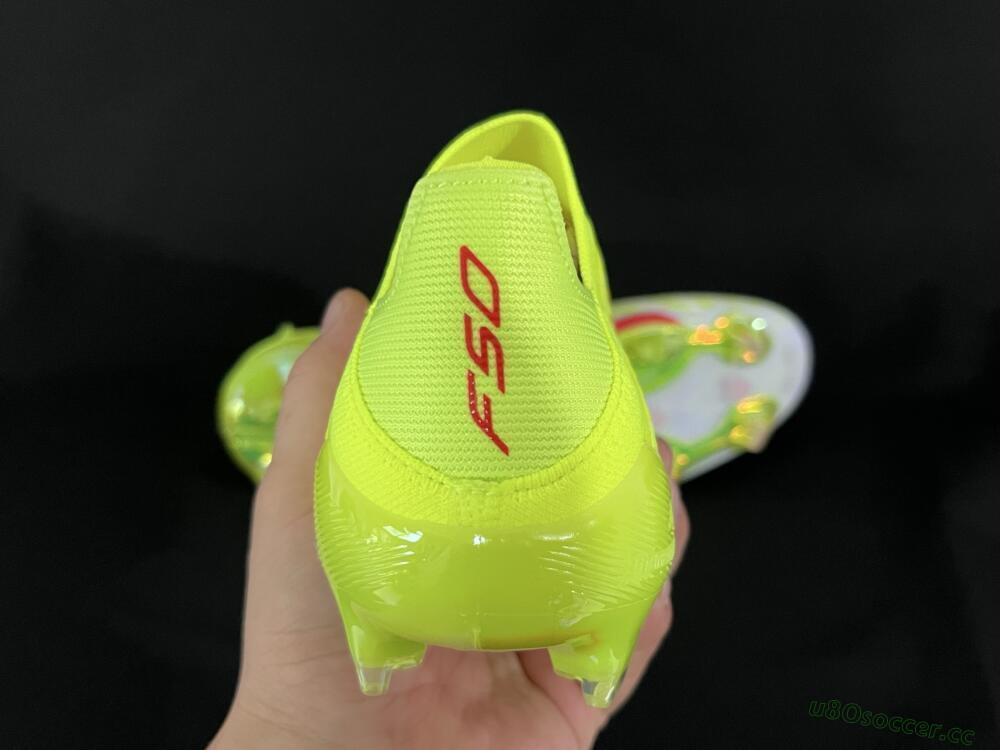Men's Adidas F50+ Elite Lightstrike Pro Laceless FG Firm Ground Low-Tops Football Boots - Yellow/Black/Red