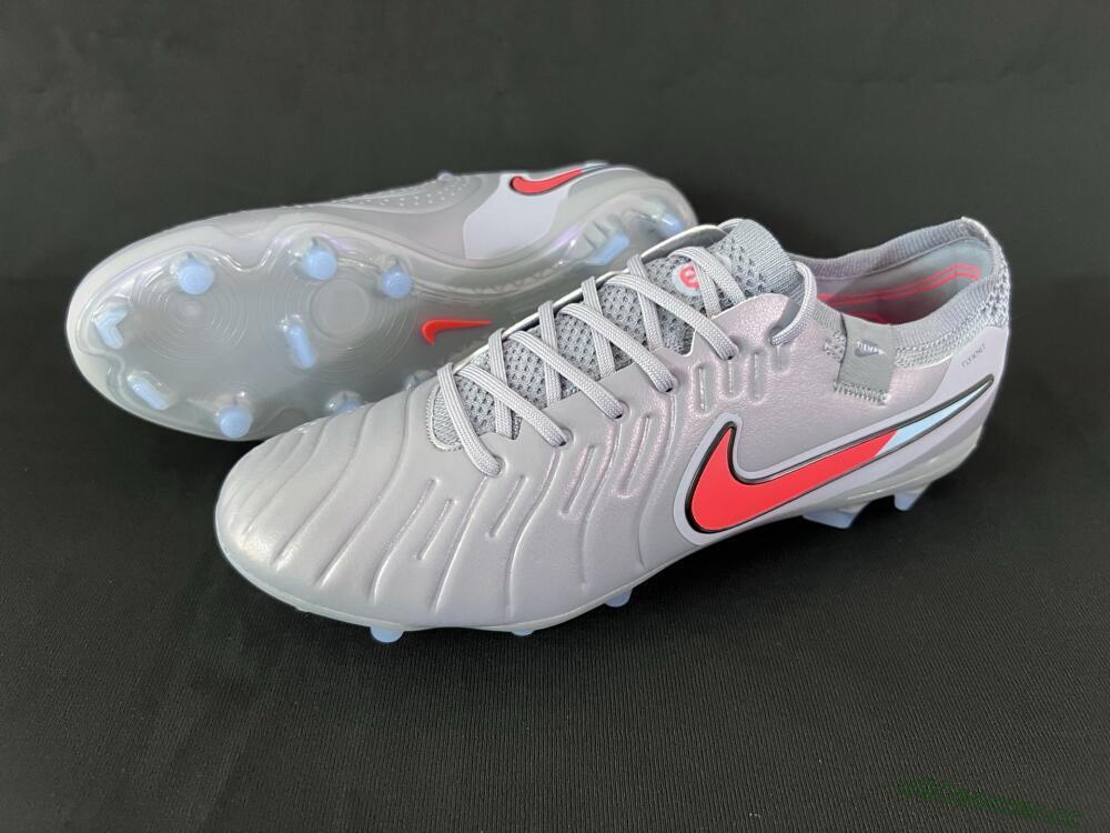 Men's Nike Tiempo Legend 10 Elite FG Firm Ground Low-Tops Football Boots - Blue/Jade/Red
