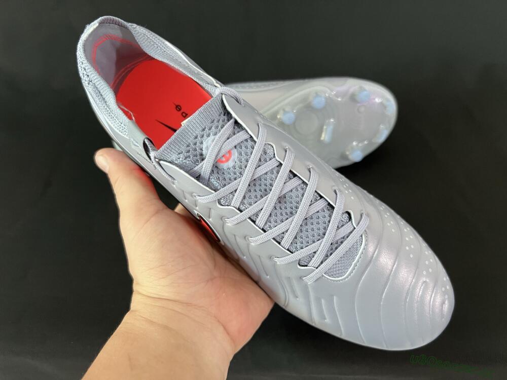 Men's Nike Tiempo Legend 10 Elite FG Firm Ground Low-Tops Football Boots - Blue/Jade/Red