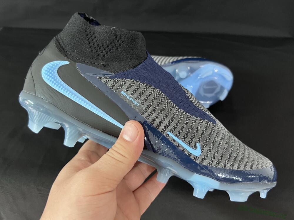 Men's Nike Phantom 6 Elite High FG Firm Ground High-Tops Football Boots - Silver/White/Black