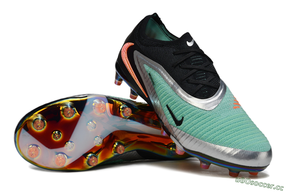 Unisex Nike Phantom 6 Low Elite AG Artificial Grass Low-Tops Football Boots - Jade/Black/Silver 3
