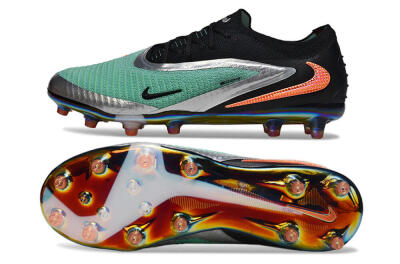 Unisex Nike Phantom 6 Low Elite AG Artificial Grass Low-Tops Football Boots - Jade/Black/Silver