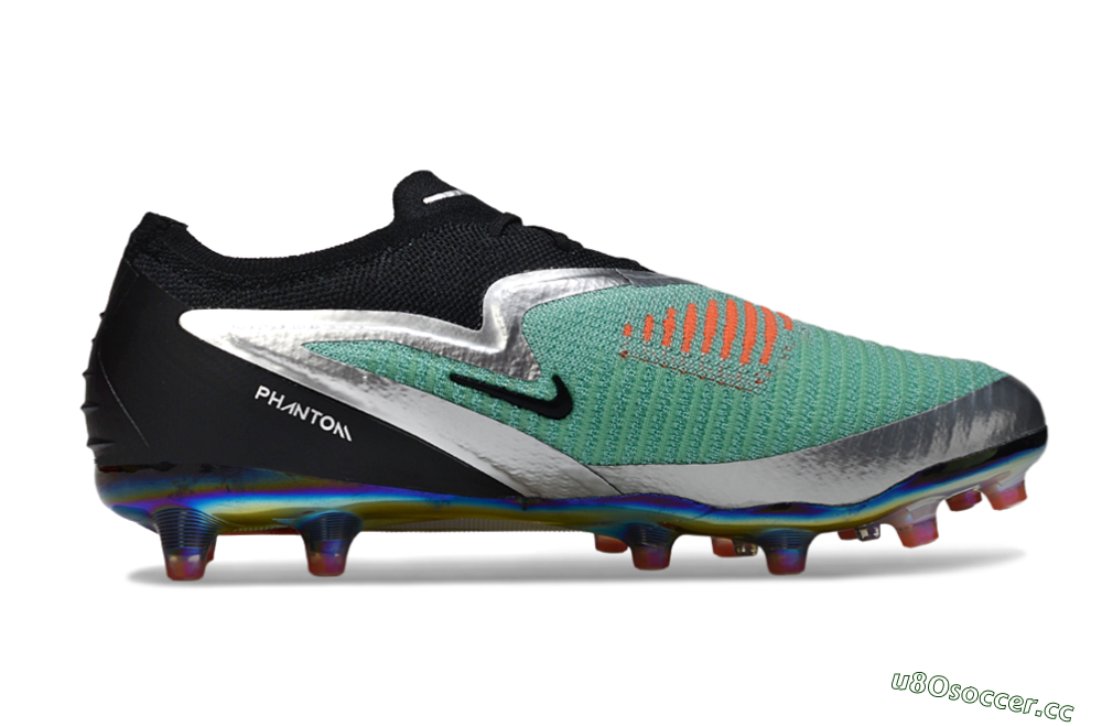 Unisex Nike Phantom 6 Low Elite AG Artificial Grass Low-Tops Football Boots - Jade/Black/Silver 7