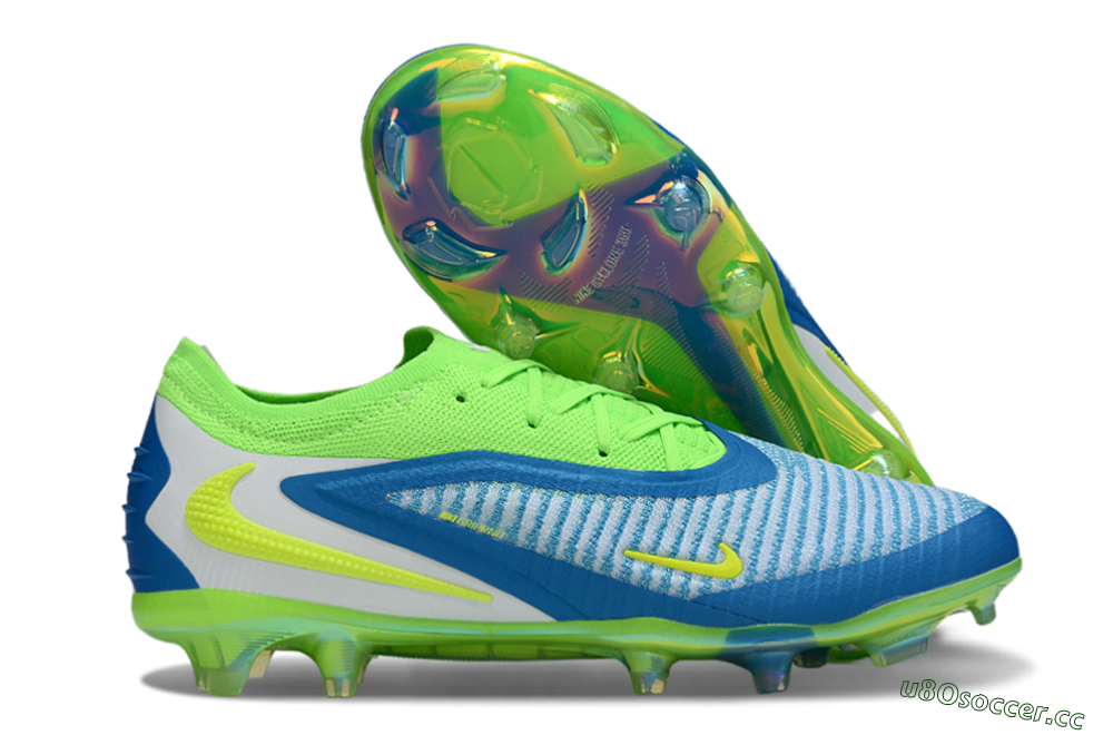 Unisex Nike Phantom 6 Low Elite FG Firm Ground Low-Tops Football Boots - Blue/Yellow/White 2