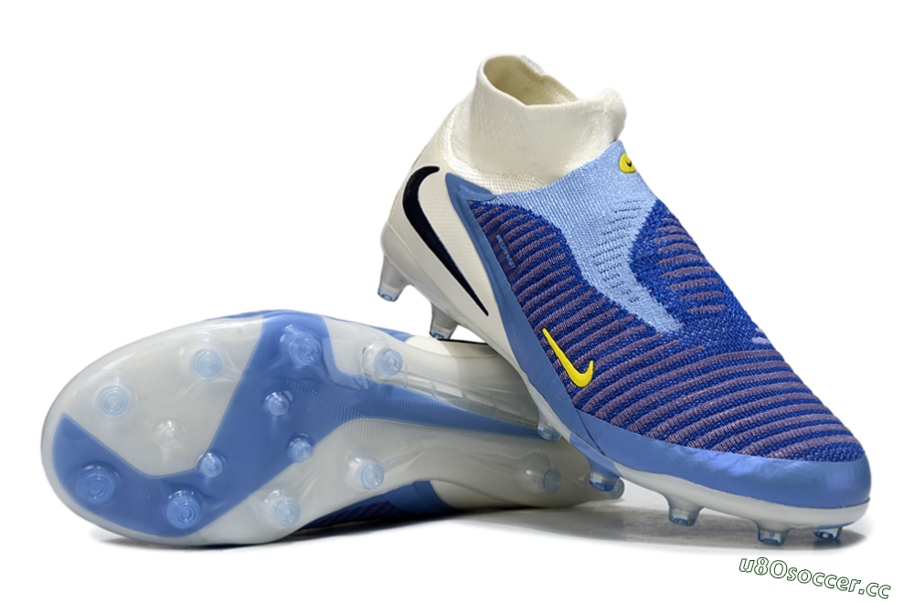 Unisex Nike Phantom 6 High Elite AG Artificial Grass High-Tops Football Boots - Blue/White/Black 3