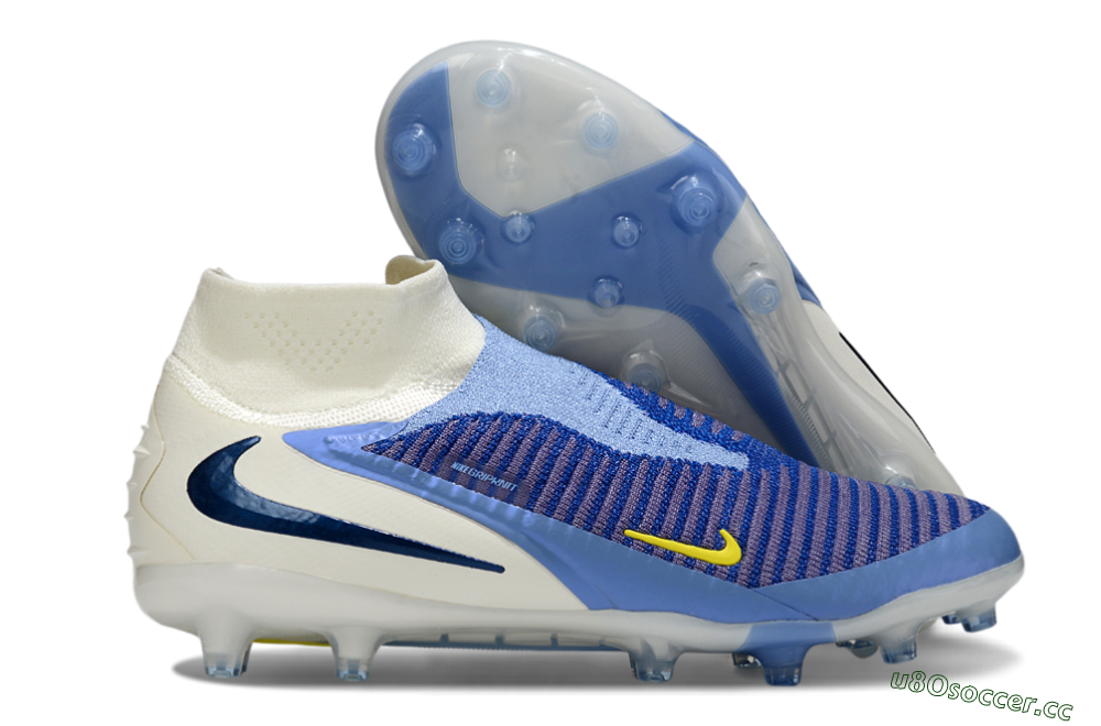 Unisex Nike Phantom 6 High Elite AG Artificial Grass High-Tops Football Boots - Blue/White/Black 2