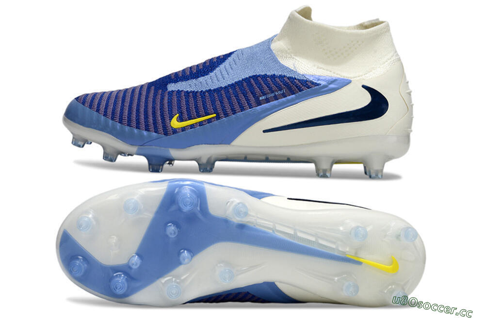 Unisex Nike Phantom 6 High Elite AG Artificial Grass High-Tops Football Boots - Blue/White/Black 1