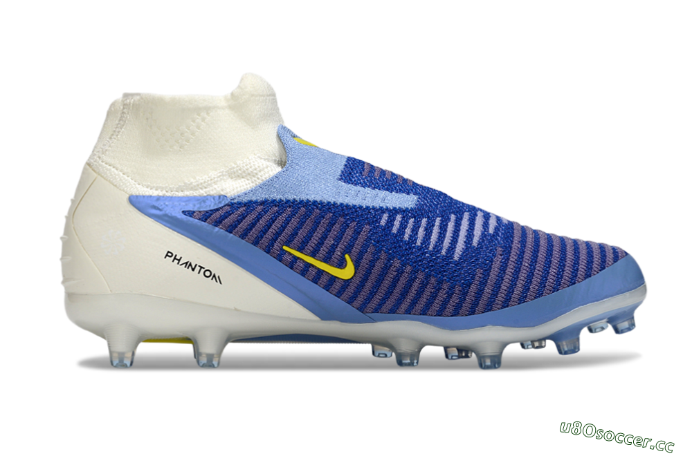 Unisex Nike Phantom 6 High Elite AG Artificial Grass High-Tops Football Boots - Blue/White/Black 7