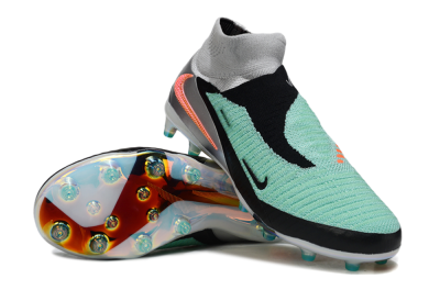 Unisex Nike Phantom 6 High Elite AG Artificial Grass High-Tops Football Boots - Jade/Black/Silver