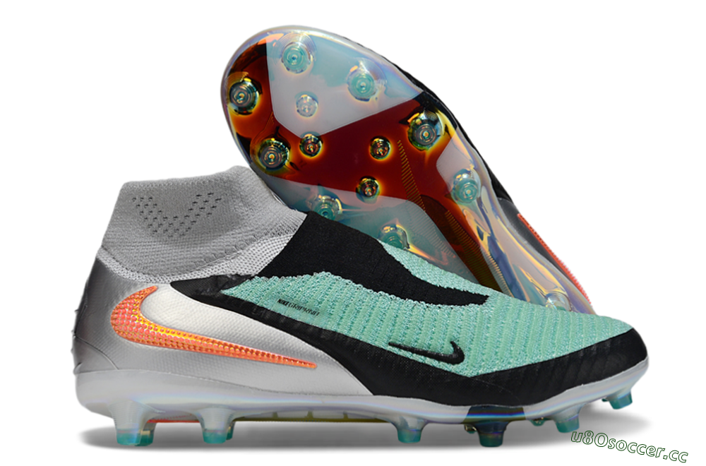 Unisex Nike Phantom 6 High Elite AG Artificial Grass High-Tops Football Boots - Jade/Black/Silver 2