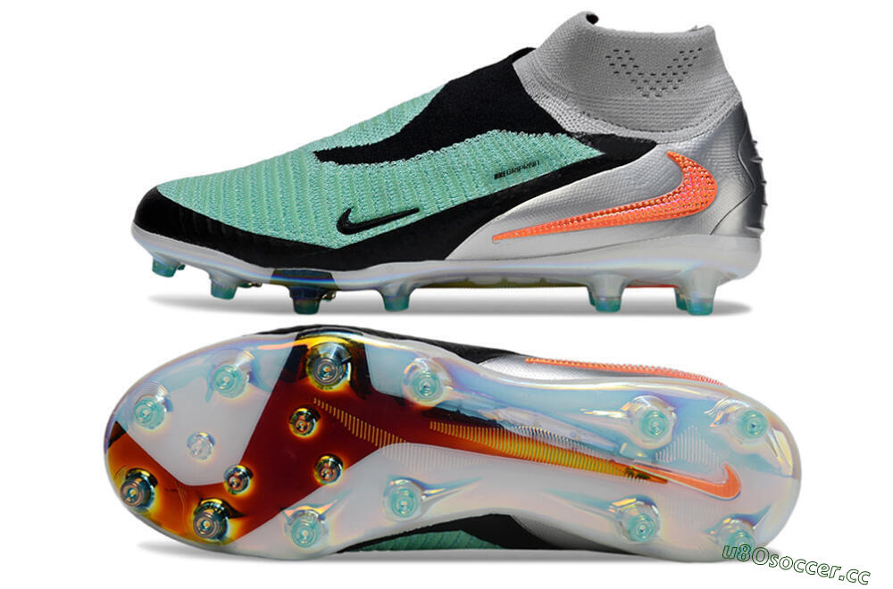 Unisex Nike Phantom 6 High Elite AG Artificial Grass High-Tops Football Boots - Jade/Black/Silver 1