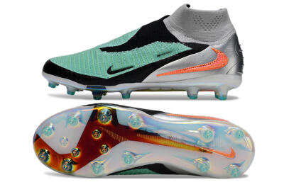 Unisex Nike Phantom 6 High Elite AG Artificial Grass High-Tops Football Boots - Jade/Black/Silver